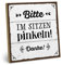 ARTFAVES® Holzschild mit Spruch - Bitte im Sitzen pinkeln! | Shabby Chic Vintage Schild | Deko Geschenk zum Thema Bad, Badezimmer, WC, Toilette, witzige Sprüche | Größe: 19 x 19 cm
