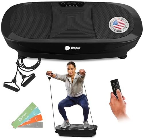 LifePro Rumblex Max 4D Vibration Plate Exercise Machine | Piastra vibrante per esercizi con bande di resistenza per fitness, recupero e allenamento a casa