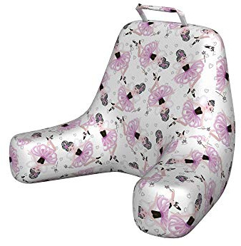 Ambesonne Ballet Reading Pillow Cover, Ballerina Characters with Wand Simple Design Cartoon Pattern Fantasy Art Print, Unstuffed Printed Bed Rest Case from Soft Fabric, XL Size, Peach Pink White
