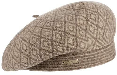 Seeberger Twotone Baske Walkmütze Wollbaske Baskenmütze Damenbaske Winterbaske (One Size - braun-beige)