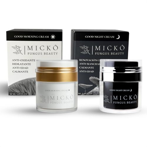MICKÔ Pack Cremas Faciales Mujer y Hombres, Crema de Día Hidratante con Niacinamida, Bakuchiol y Vitamina C, SPF30, Crema de Día Antiarrugas Coreana, Crema de Noche con Retinol para Manchas, Pack 50ml