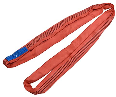 Lifting Straps For Hoist, Round Lifting Sling Red 5T with 75mm Wide Webbing For Lifting Scenarios in Ships, Machinery and Ports (#1)