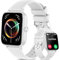 Fitonme Smartwatch Damen, 1.83 Zoll HD-Display Smart Watch mit Telefonfunktion, 100+ Sportmodi Fitness Tracker mit Herzfrequenz SpO2 Schlafmonitor, IP68 Wasserdicht Fitnessuhr für Android iOS Weiß