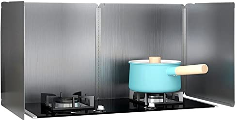 Cocina Protector Pared, Salpicadero Cocina Acero Inoxidable, Antisalpicaduras de Aceite, Plegable Protector de Salpicaduras Cocina de 2 3 4 Lados, Fácil Limpiar(4 sides-40cmx80cmx40cm)