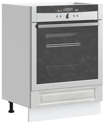 Homgoday Mobile da forno Porto Grigio cemento Legno ricostituito