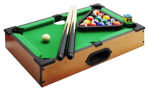 13.5 Miniature Pool Table Set, Portable Small Tabletop Pool Table, Billiard Set with Cue Balls, Sticks, Brush, and Triangle Rack, Travel-Friendly & Party Favors