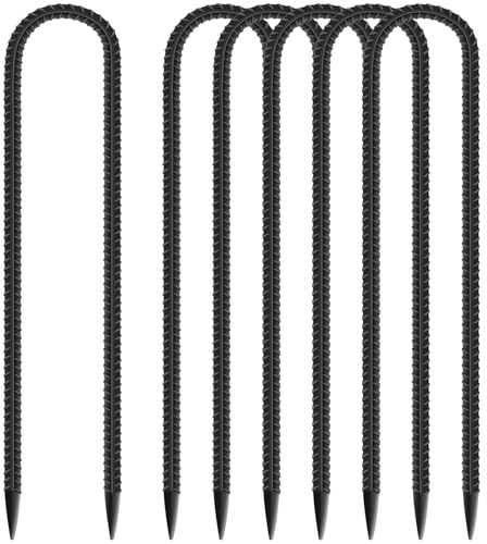 KOOOGEAR 6 picchetti per pavimenti, ancoraggio a terra, lunghezza 30 cm, picchetti a U, picchetti per tenda, per il fissaggio di recinzioni, trampolini, tettoie da campeggio, pali da giardino (6 pezzi
