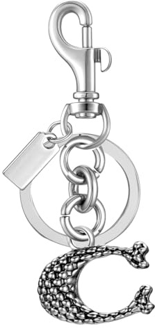 Cute Bag Charms,Handbag Charms for Purses,Snake Printed Letter Keychain,Gift for Women Cute Backpack Car Key Accessories (Silver)