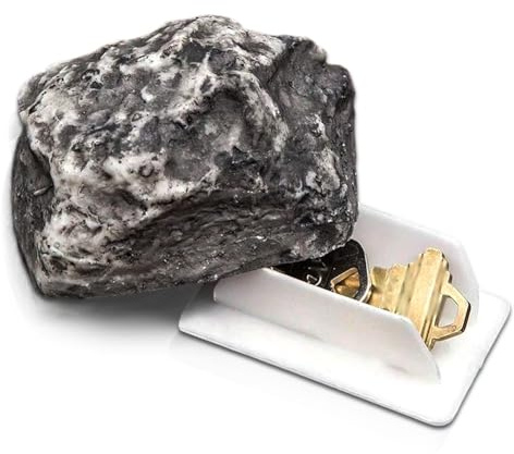 Escondite para llaves de piedra, imitación de piedra con compartimento secreto, escondite para llaves en aspecto de piedra, ideal para guardar llaves de repuesto o para caza del tesoro