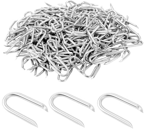 HAKZEON 1800 PCS Fencing U Staples Bulk, 24mm Heavy Duty Galvanised Netting Staple Wire Fencing Staples for Wire Mesh, Garden Fence Reinforcement