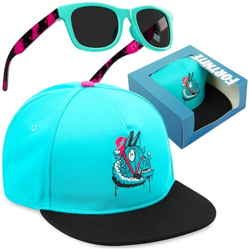 Get Trend Fortnite Gorra y Gafas de Sol Niño 6-14 Años Set, Gorra Infantil Verano con Protección UV y Gafas Sol Niño, Regalo Niños (Azul Fortnite)