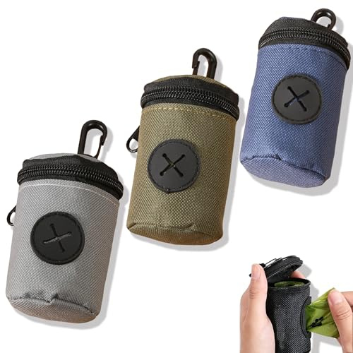 XIYING 3 Pcs Dog Poop Bag Holder, Poo Bag Holder for Dogs, Dog Poo Poop Bags Dispenser with Clip for Walking and Hiking Pooper Scoopers and Bags, Lightweight Portable, Hands-Free