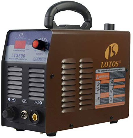Lotos LT3500 35 Amp Air Plasma Cutter, 2/5 Inch 10 mm Clean Cut, 110V/120V Input with Pre Installed Air Filter Regulator with NPT Quick Connector, Brown