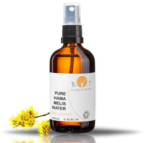 Hamamelis Hydrolat - Acqua floreale di Hamamelis biologica - Tonico per il viso, spray per corpo e capelli. Trattamento della pelle con cosmetici naturali - 100 ml