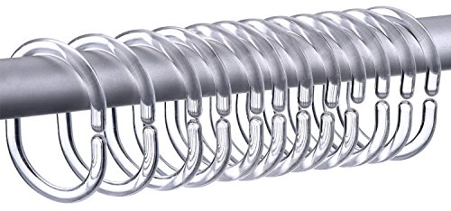 30 Packung Duschvorhangringe Vorhang C Ringe Haken Kleiderbügel Bad Drapieren Schleife Klammer Gleiten (Transparent)