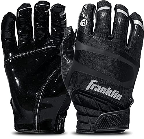Franklin Sports Hi-Tack Premium Football Receiver Gloves - Black - Youth Large