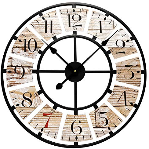 Technoline WT1611 große, analoge Wanduhr WT 1611, quarz, technoline,Metall/MDF, braun, Ø 58 cm