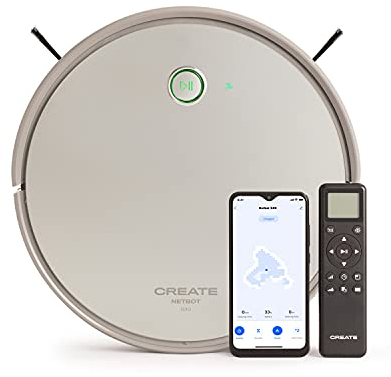 CREATE / NETBOT S40 / Robot Aspirador y fregasuelos Inteligente/Alta Potencia 4000Pa,con mapeo, WiFi, Alexa, App, Batería Larga duración 220 Minutos