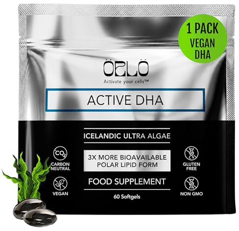 ORLO DHA – Vegan DHA Supplement (EPA & DHA) – Omega 3 Fish Oil & Krill Alternative – Plant-Based Omega-3 Algae Oil – Brain & Heart Support (60 Mini Burpless Softgels)