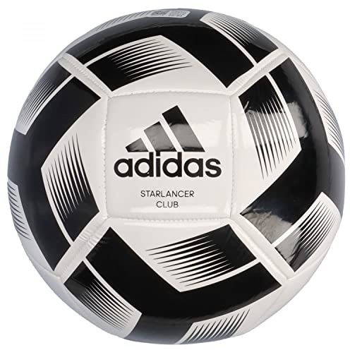 adidas, Starlancer Club Ball, Pallone Da Calcio, Bianco Nero, 5, Unisex-Adult