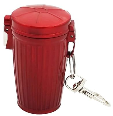 PTNKUIIY Cendrier de poche pour les déplacements - Cendrier portable étanche à emporter - Mini cendrier de voyage avec couvercle et trousseau de clés pour l'extérieur - Rouge