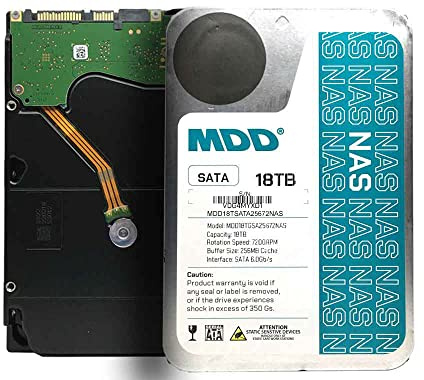 MDD MAXDIGITALDATA MDD 18TB 7200 RPM 256MB Cache SATA 6.0Gb/s 3.5-inch Internal NAS Hard Drive (Renewed)