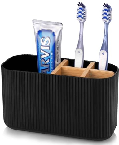 PARKMANI Porte Brosses à Dents, Support Brosse a Dent Electrique, Porte Brosse à Dents Electrique pour la Famille, Les Enfants (Black)