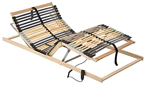Hommdiy Lattenrost Elektrisch mit 42 Latten 7 Zonen Verstellbar im Kopf- und Fußbereich Motorrahmen Lattenrahmen Bettauflage Bettrost 42 Latten,90 x 200 cm