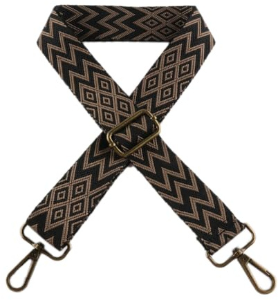 Whakano Correa de hombro clásica ajustable para bolsos, 3,8 cm de ancho, correa de hombro ajustable de 70 – 135 cm, correa de repuesto para bolsa de ordenador portátil, hebilla de bronce, marrón y