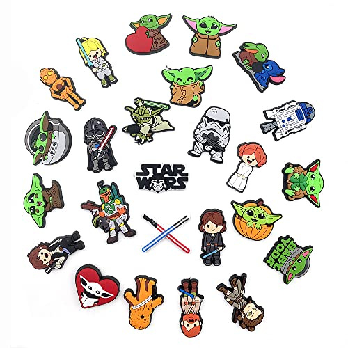 Fancico Star Wars Shoe Charms 25pcs Different Decoration for Teens Adults Clog Accessories Party Favor