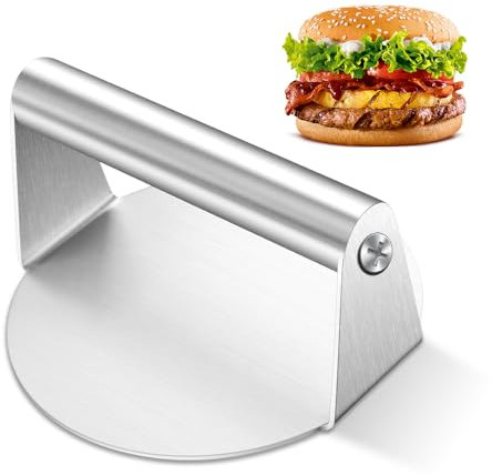 yotutun Burgerpresse, 5,5 Zoll Round Edelstahl Smash Burger Press Burgerpresse Grillzubehör für Flat Top Grill Hamburgerpresse und Squeeze Grease für Leckere Hamburger Patties BBQ