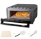 Pizzaofen Elektrisch | Rostfreiem Pizza Ofen Touch-Screen, Backen Max 430℃ mit Pizzaschieber Pizzaschneider Pizzastein, Max 2200W 12 Zoll Pizza in 3 Minuten Gebacken Ohne sie zu Wenden Energiesparend