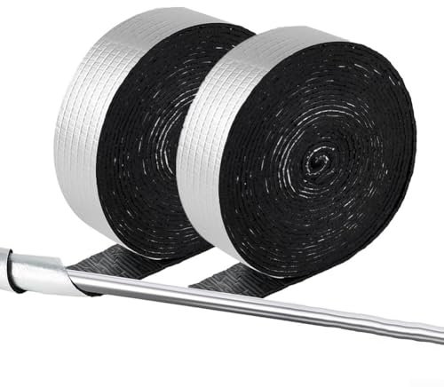 Lot de 2 rouleaux de ruban isolant pour tuyau - 32 x 2,4 m de long - Imperméable et ignifuge - Pour tuyaux d'extérieur - Design