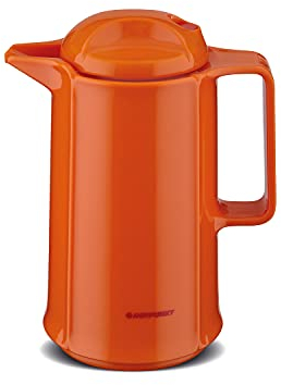 ROTPUNKT Isolierkanne 460 Marlis 0,6 l Zweifunktions-Drehverschluss | BPA Frei- gesundes Trinken | Made in Germany | Warm + Kalthaltung | Glaseinsatz | Pumpkin