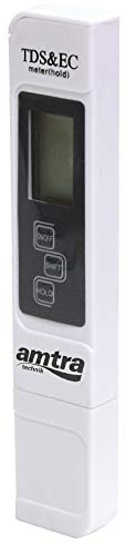 Amtra Digital Confuctivity TDS Tester - Tester digitale per acquario, Tester per la misurazione della conducibilità dell'acqua, con sistema ATC, custodia inclusa