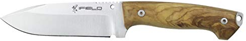iFIELD EL29107 Multifunzionale escursioni, caccia e sopravvivenza coltello per l'esterno, manico in legno d'oliva con acciaio inox MOVA-58, fatto in Albacete (Spagna)
