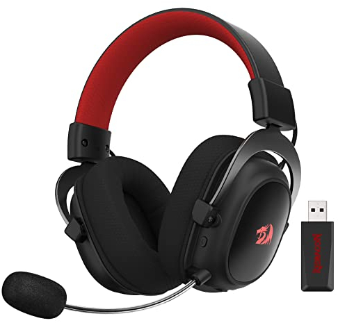 Redragon H510 Zeus-X RGB - Auriculares inalámbricos para Juegos Sonido Envolvente 7.1 - Transductores de Audio de 53MM en Almohadillas de Espuma con Memoria y Cubierta de Tela Resistente