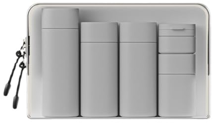 FANPOI 5pcs Travel Cream Dispenser Bottles Set, TSA Approved, Light Grey, Solid