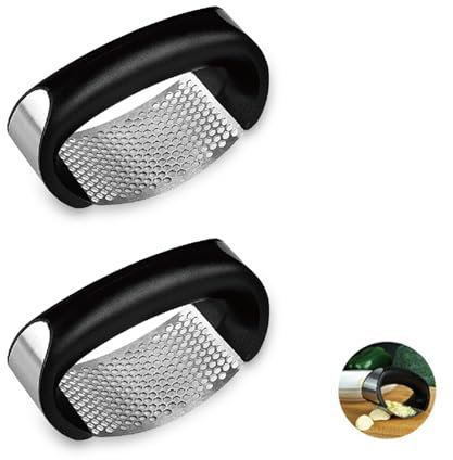 Zynewa Lot de 2 presse-ail en acier inoxydable - Moulin à ail - Outil de cuisine