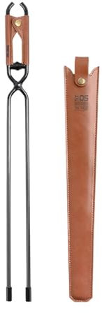 Amagogo Pince à Pince à feu robuste 55 cm Pince à cheminée portable Pince à bûches Pince à pour barbecue pique-nique intérieur