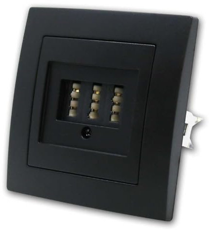 TAE-NFN-Anschlussdose mit 1-fach Rahmen | FLAIR | Unterputz, schwarz, 3x 6-polig