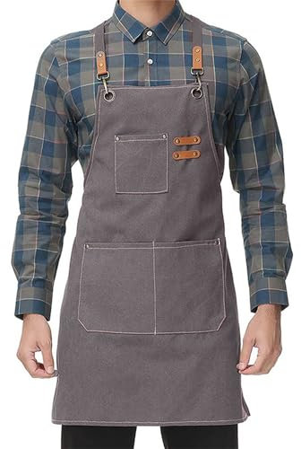 Sertay Grembiule Barbecue Lavoro, Grembiule Cucina Lavoro Uomini, Strumento Grembiule Uomini, Grembiule Tela Uomo Donna, Grembiule Lavoro Uomo Tela, Adatto per Casa, Cucina, Sala da Pranzo, Giardino