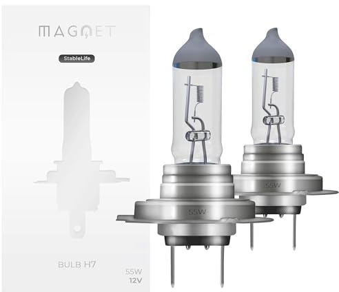 Magnet Ampoule H7 55W, StableLife 3400K Blanc Chaud Lot 2, Phare et Feux Croisement Homologuée 12V