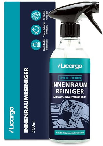 LICARGO Auto Innenraum Reiniger - Meeresbrise Duft (500ml) - Cockpitpflege für die Innen Reinigung von Kunststoff, Armaturen, Polster & Leder - Autopflege, Autoreinigung, Cockpit Reiniger Auto