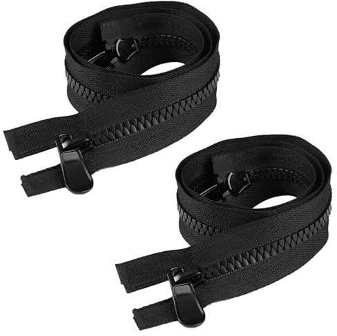 2 Pezzi Cerniera Lampo in Plastica da 70 cm #8 Divisibile a 2 Vie, Chiusure Lampo in Plastica en Nylon, Metallo Resinato Cerniera con Doppio Cursore per Cappotti, Giacche, Borse, Biancheria da Letto