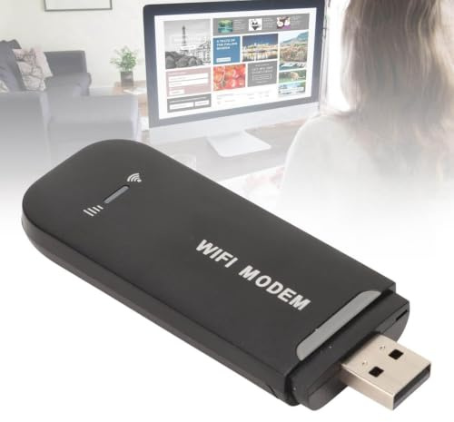 Enrutador Módem WiFi USB 4G LTE de 150 Mbps, Compatible con 10 Usuarios, Enrutador WiFi Móvil Portátil, para Tableta y Portátil, Color Negro, con Ranura para Tarjeta Micro SIM