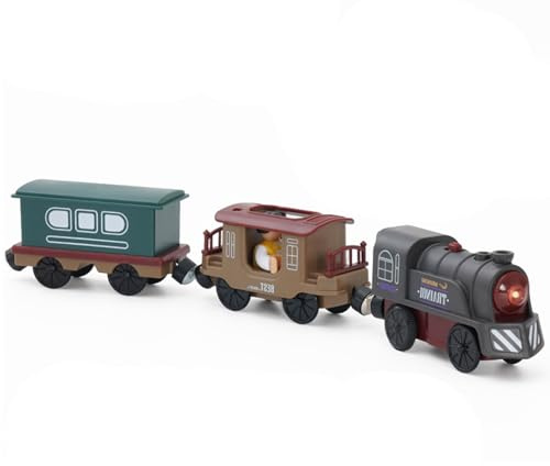 Elektrische Zug Spielzeug, Batteriebetriebener Personenzug, Eisenbahn Elektrische Lok mit Geräuschen und Licht für Kleinkinder 3 4 5 Jahre alte Kinder