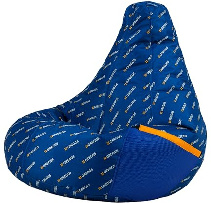 icon Greggs Gaming Recliner Bean Bag Chair, Water Resistant Fabric, Recliner Beanbag for Indoor and Outdoor Use with Filling Included, Novelty Gifts, Gaming, Bedroom, Living Room, Garden