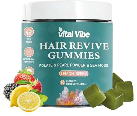 Advanced Biotin Hair Growth Vitamins - Hair Skin and Nails Vitamins for Women - Biotin Supplement 5000 mcg - Folate, Sea Moss & Pearl Powder - Supports Thicker, Fuller Hair – Vegan, 60 Gummies