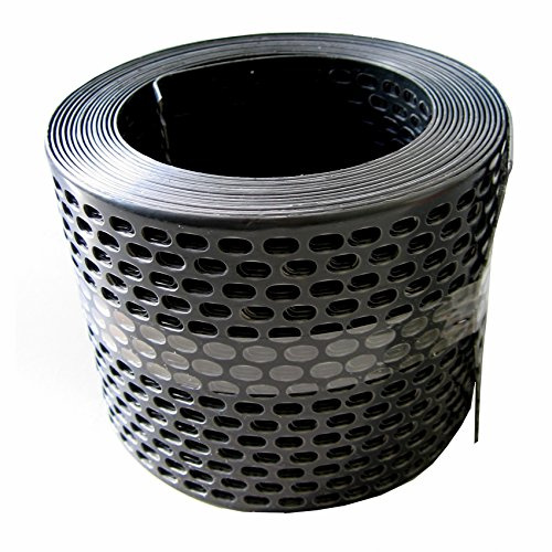 Premium Traufgitter & Vogelschutzgitter aus Hart-PVC – UV-stabilisiert & Witterungsbeständig – Lüftungsband für Dach-Traufe & Fassade – Schutz vor Vögeln & Laub - 80 mm schwarz/Rolle a 5 lfm